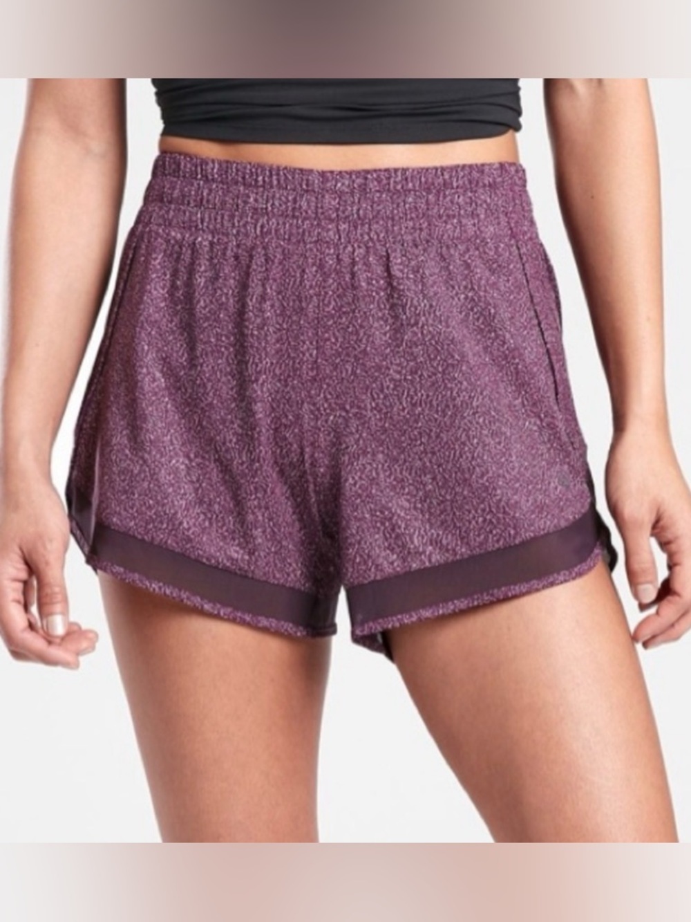 Athleta Printed Mesh Racer Short 4 Inch Small